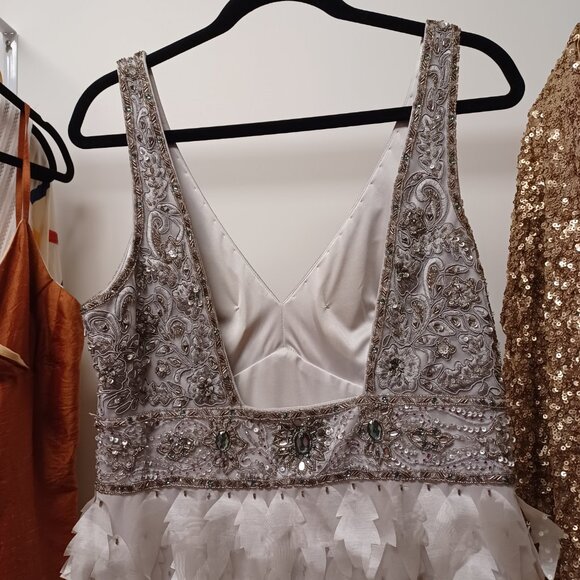 Sue Wong Beaded Gatsby Feather Dress size 14 - Picture 7 of 16